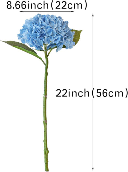 22" Real Soft Touch Hydrangea Artificial Flowers Realistic,Large Long Stem Fake Flowers Full Latex Faux,Wedding Bouquet,Party Home Decor,Garden Office Room Table Centerpieces Light Green 4pcs