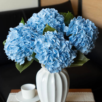 22" Real Soft Touch Hydrangea Artificial Flowers Realistic,Large Long Stem Fake Flowers Full Latex Faux,Wedding Bouquet,Party Home Decor,Garden Office Room Table Centerpieces Light Green 4pcs
