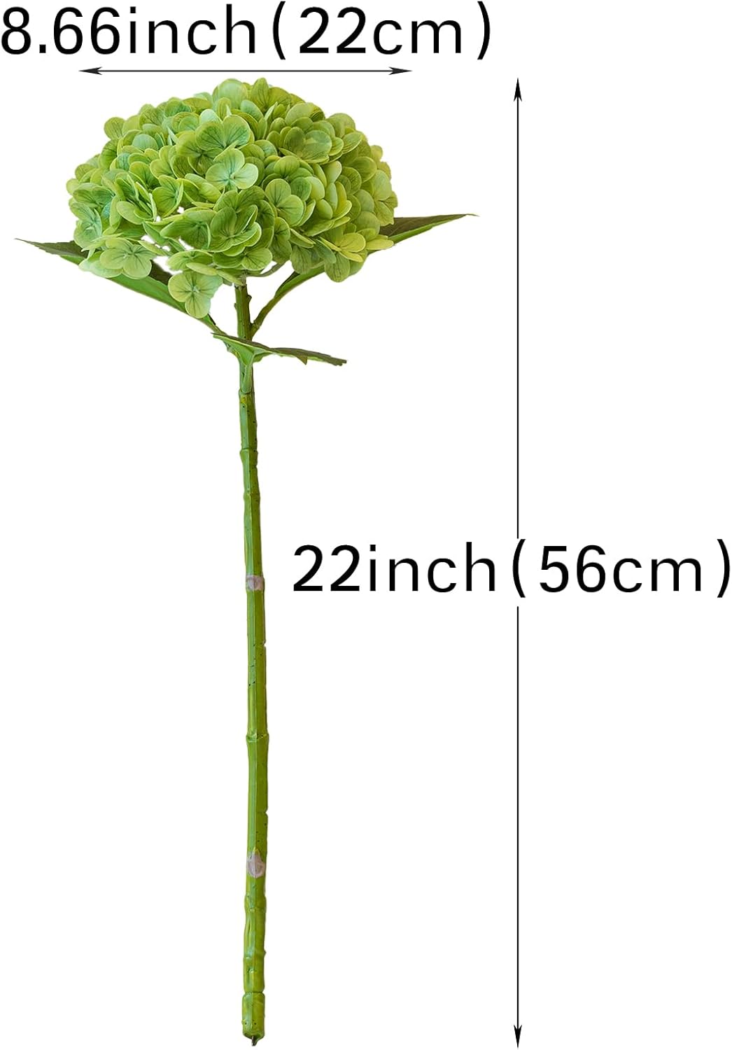 22" Real Soft Touch Hydrangea Artificial Flowers Realistic,Large Long Stem Fake Flowers Full Latex Faux,Wedding Bouquet,Party Home Decor,Garden Office Room Table Centerpieces Light Green 4pcs