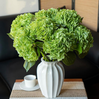 22" Real Soft Touch Hydrangea Artificial Flowers Realistic,Large Long Stem Fake Flowers Full Latex Faux,Wedding Bouquet,Party Home Decor,Garden Office Room Table Centerpieces Light Green 4pcs