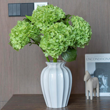 22" Real Soft Touch Hydrangea Artificial Flowers Realistic,Large Long Stem Fake Flowers Full Latex Faux,Wedding Bouquet,Party Home Decor,Garden Office Room Table Centerpieces Light Green 4pcs