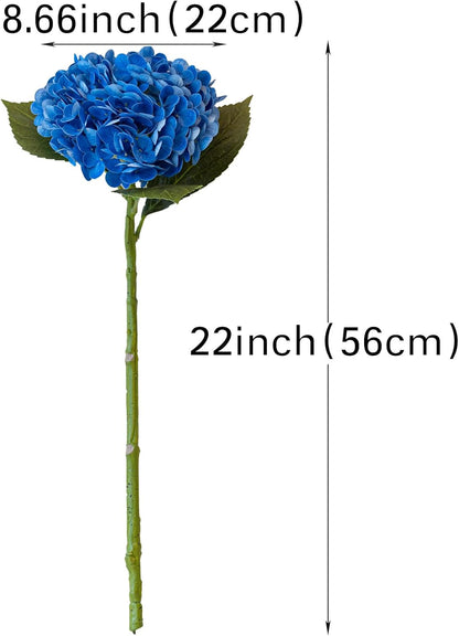22" Real Soft Touch Hydrangea Artificial Flowers Realistic,Large Long Stem Fake Flowers Full Latex Faux,Wedding Bouquet,Party Home Decor,Garden Office Room Table Centerpieces Light Green 4pcs