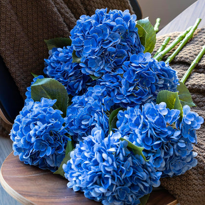 22" Real Soft Touch Hydrangea Artificial Flowers Realistic,Large Long Stem Fake Flowers Full Latex Faux,Wedding Bouquet,Party Home Decor,Garden Office Room Table Centerpieces Light Green 4pcs