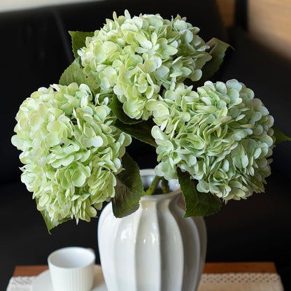 22" Real Soft Touch Hydrangea Artificial Flowers Realistic,Large Long Stem Fake Flowers Full Latex Faux,Wedding Bouquet,Party Home Decor,Garden Office Room Table Centerpieces Light Green 4pcs