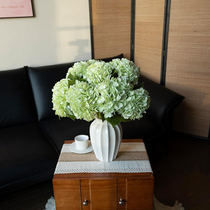 22" Real Soft Touch Hydrangea Artificial Flowers Realistic,Large Long Stem Fake Flowers Full Latex Faux,Wedding Bouquet,Party Home Decor,Garden Office Room Table Centerpieces Light Green 4pcs