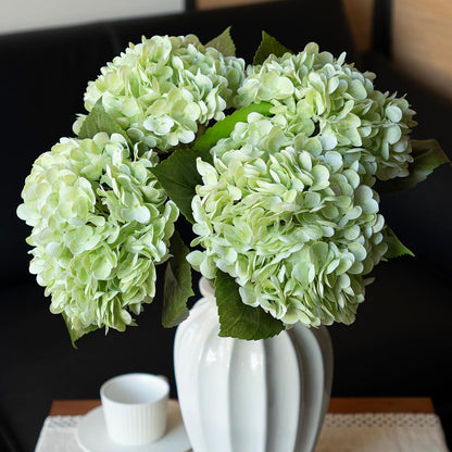 22" Real Soft Touch Hydrangea Artificial Flowers Realistic,Large Long Stem Fake Flowers Full Latex Faux,Wedding Bouquet,Party Home Decor,Garden Office Room Table Centerpieces Light Green 4pcs