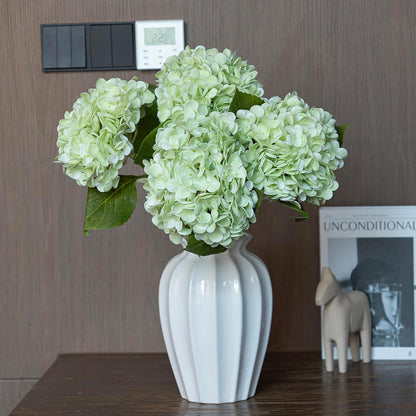 22" Real Soft Touch Hydrangea Artificial Flowers Realistic,Large Long Stem Fake Flowers Full Latex Faux,Wedding Bouquet,Party Home Decor,Garden Office Room Table Centerpieces Light Green 4pcs