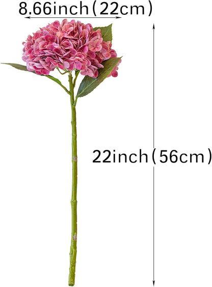 22" Real Soft Touch Hydrangea Artificial Flowers Realistic,Large Long Stem Fake Flowers Full Latex Faux,Wedding Bouquet,Party Home Decor,Garden Office Room Table Centerpieces Light Green 4pcs