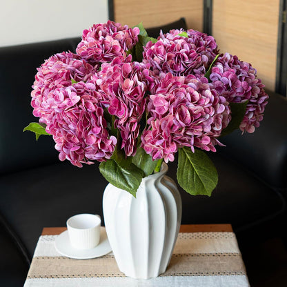 22" Real Soft Touch Hydrangea Artificial Flowers Realistic,Large Long Stem Fake Flowers Full Latex Faux,Wedding Bouquet,Party Home Decor,Garden Office Room Table Centerpieces Light Green 4pcs