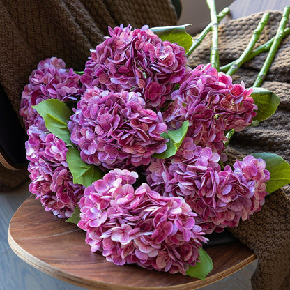 22" Real Soft Touch Hydrangea Artificial Flowers Realistic,Large Long Stem Fake Flowers Full Latex Faux,Wedding Bouquet,Party Home Decor,Garden Office Room Table Centerpieces Light Green 4pcs