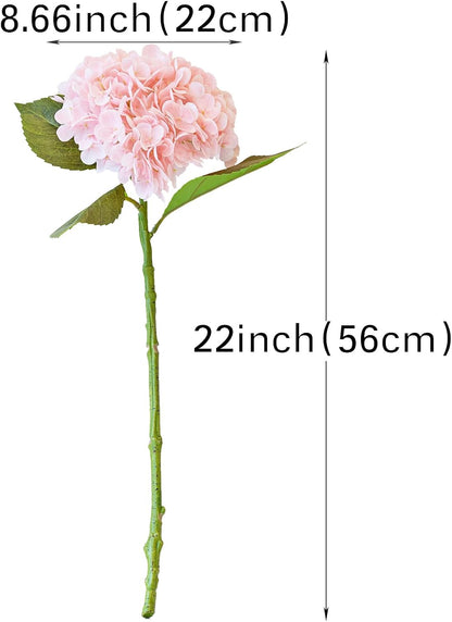 22" Real Soft Touch Hydrangea Artificial Flowers Realistic,Large Long Stem Fake Flowers Full Latex Faux,Wedding Bouquet,Party Home Decor,Garden Office Room Table Centerpieces Light Green 4pcs