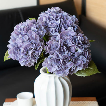 22" Real Soft Touch Hydrangea Artificial Flowers Realistic,Large Long Stem Fake Flowers Full Latex Faux,Wedding Bouquet,Party Home Decor,Garden Office Room Table Centerpieces Light Green 4pcs