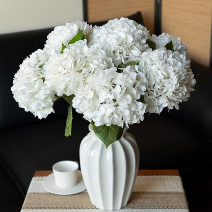 22" Real Soft Touch Hydrangea Artificial Flowers Realistic,Large Long Stem Fake Flowers Full Latex Faux,Wedding Bouquet,Party Home Decor,Garden Office Room Table Centerpieces Light Green 4pcs