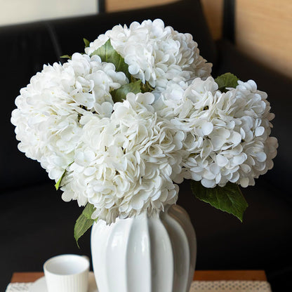 22" Real Soft Touch Hydrangea Artificial Flowers Realistic,Large Long Stem Fake Flowers Full Latex Faux,Wedding Bouquet,Party Home Decor,Garden Office Room Table Centerpieces Light Green 4pcs