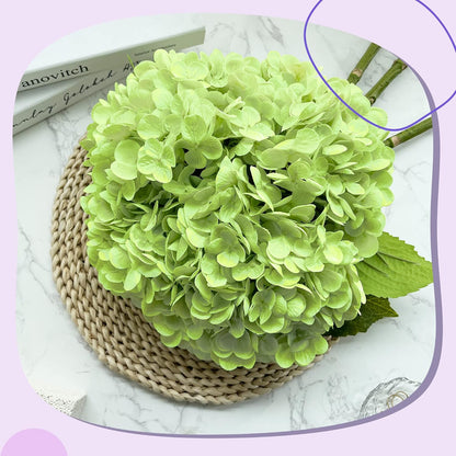 21In White Artificial Hydrangea Flowers with Stems 5 Pcs