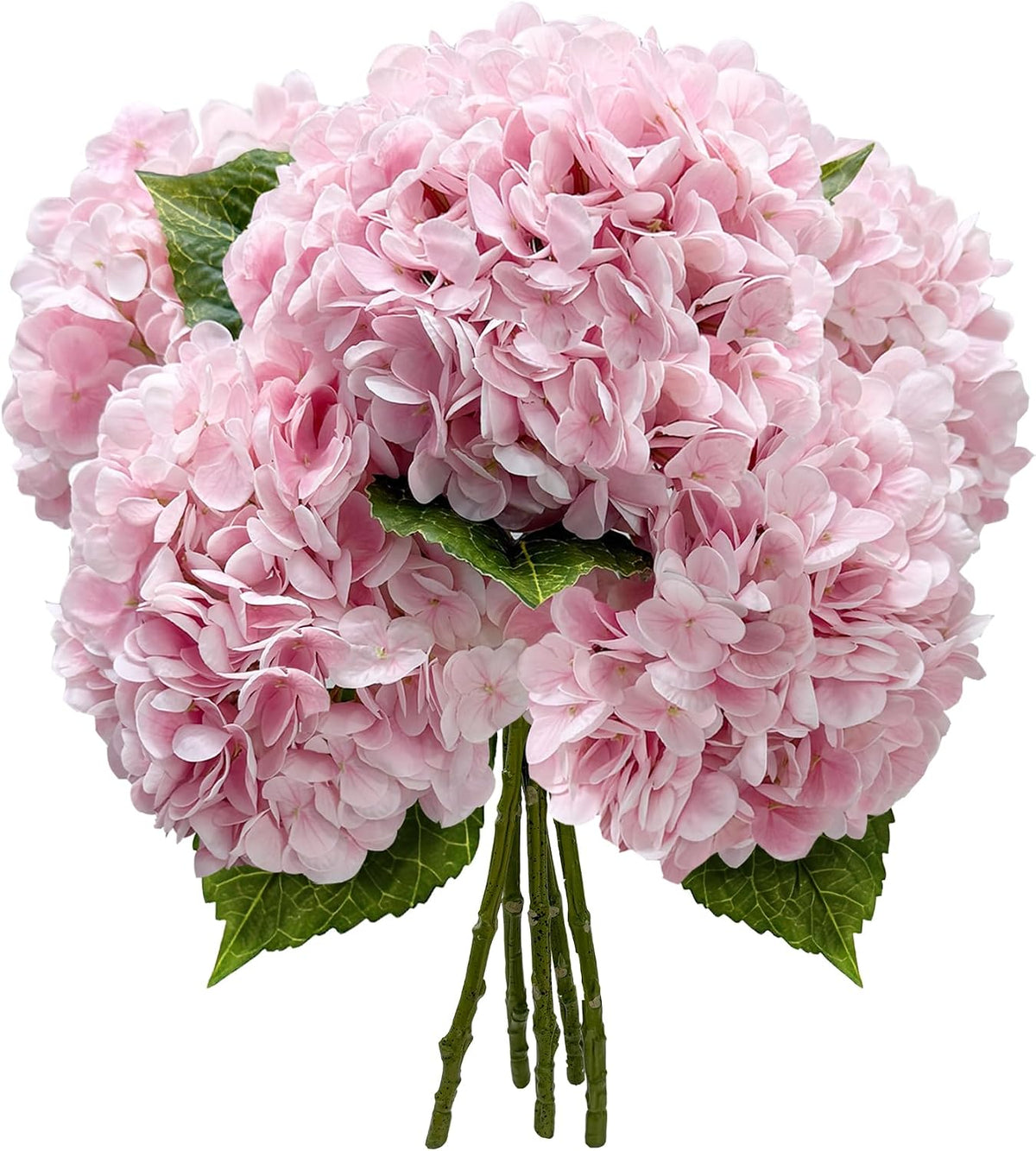 21In White Artificial Hydrangea Flowers with Stems 5 Pcs