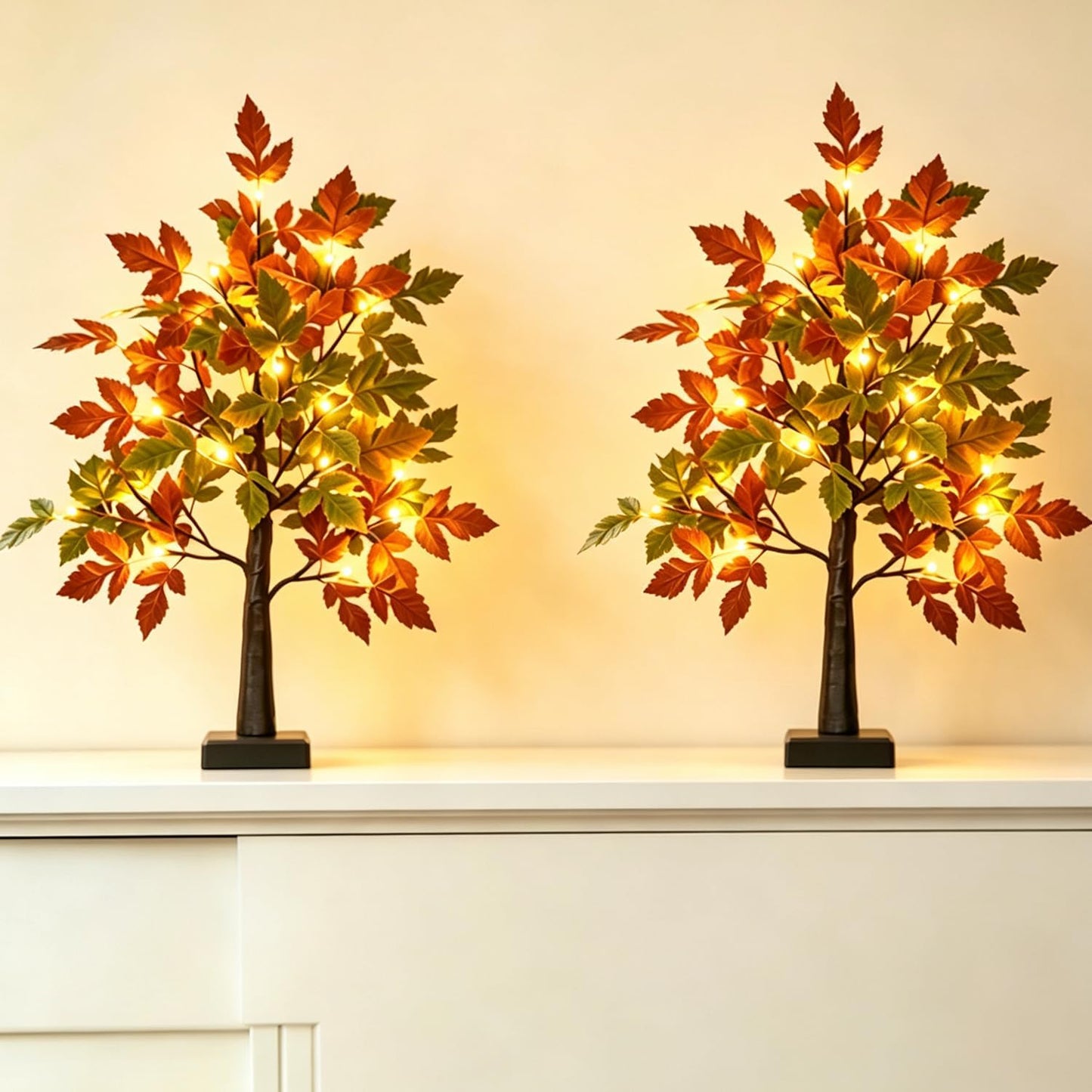 Artificial Lemon Tree Lights Decorative Table Lamps 3xAA Battery or USB Powered Fake Lemon Tree Lamp for Spring Summer Christmas Party Poolside Indoor Home Bedroom Office Decor(23.6Inch/60CM)