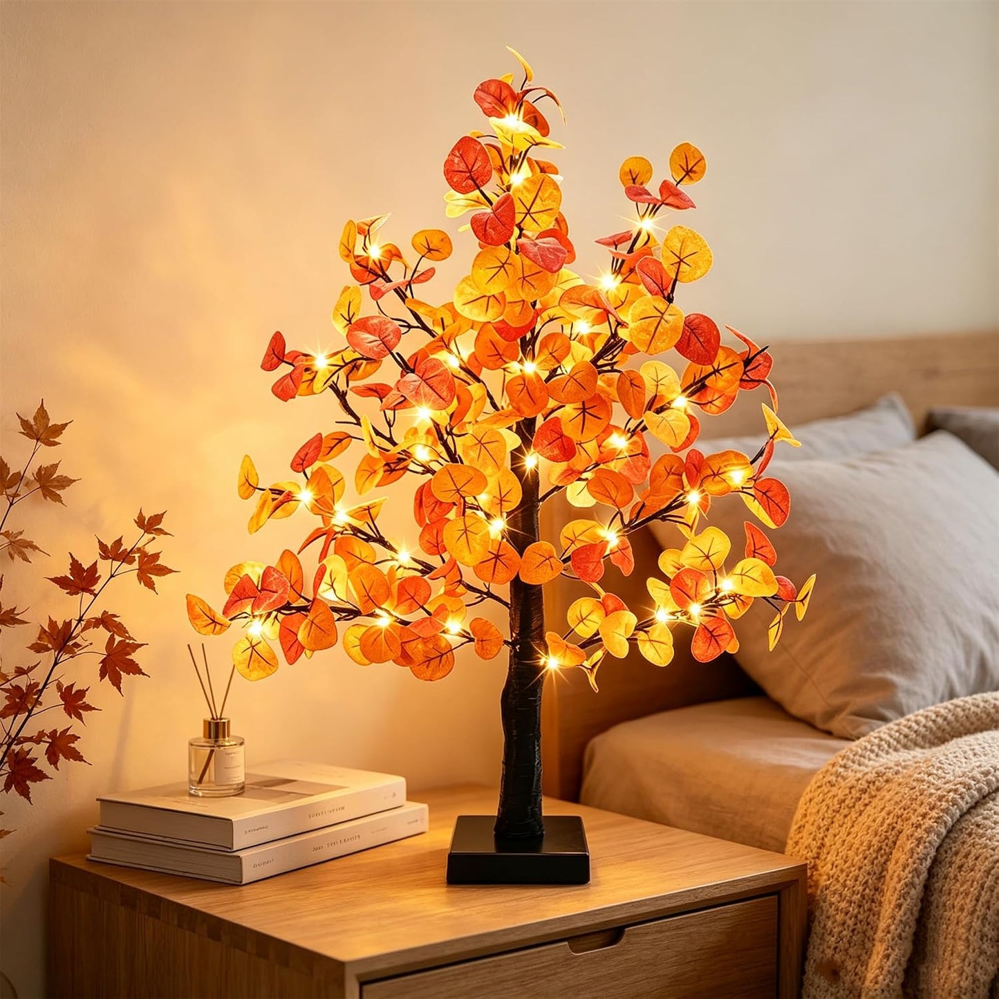 Artificial Lemon Tree Lights Decorative Table Lamps 3xAA Battery or USB Powered Fake Lemon Tree Lamp for Spring Summer Christmas Party Poolside Indoor Home Bedroom Office Decor(23.6Inch/60CM)