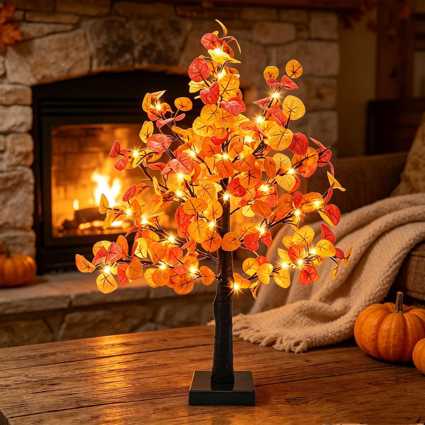 Artificial Lemon Tree Lights Decorative Table Lamps 3xAA Battery or USB Powered Fake Lemon Tree Lamp for Spring Summer Christmas Party Poolside Indoor Home Bedroom Office Decor(23.6Inch/60CM)