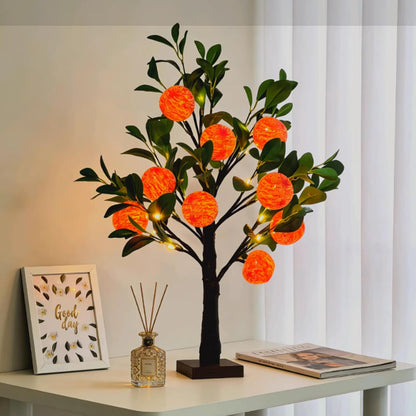 Artificial Lemon Tree Lights Decorative Table Lamps 3xAA Battery or USB Powered Fake Lemon Tree Lamp for Spring Summer Christmas Party Poolside Indoor Home Bedroom Office Decor(23.6Inch/60CM)