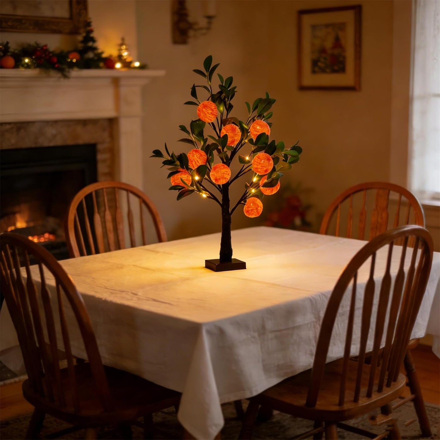 Artificial Lemon Tree Lights Decorative Table Lamps 3xAA Battery or USB Powered Fake Lemon Tree Lamp for Spring Summer Christmas Party Poolside Indoor Home Bedroom Office Decor(23.6Inch/60CM)