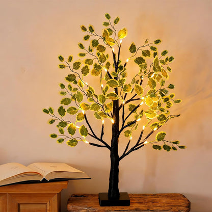 Artificial Lemon Tree Lights Decorative Table Lamps 3xAA Battery or USB Powered Fake Lemon Tree Lamp for Spring Summer Christmas Party Poolside Indoor Home Bedroom Office Decor(23.6Inch/60CM)