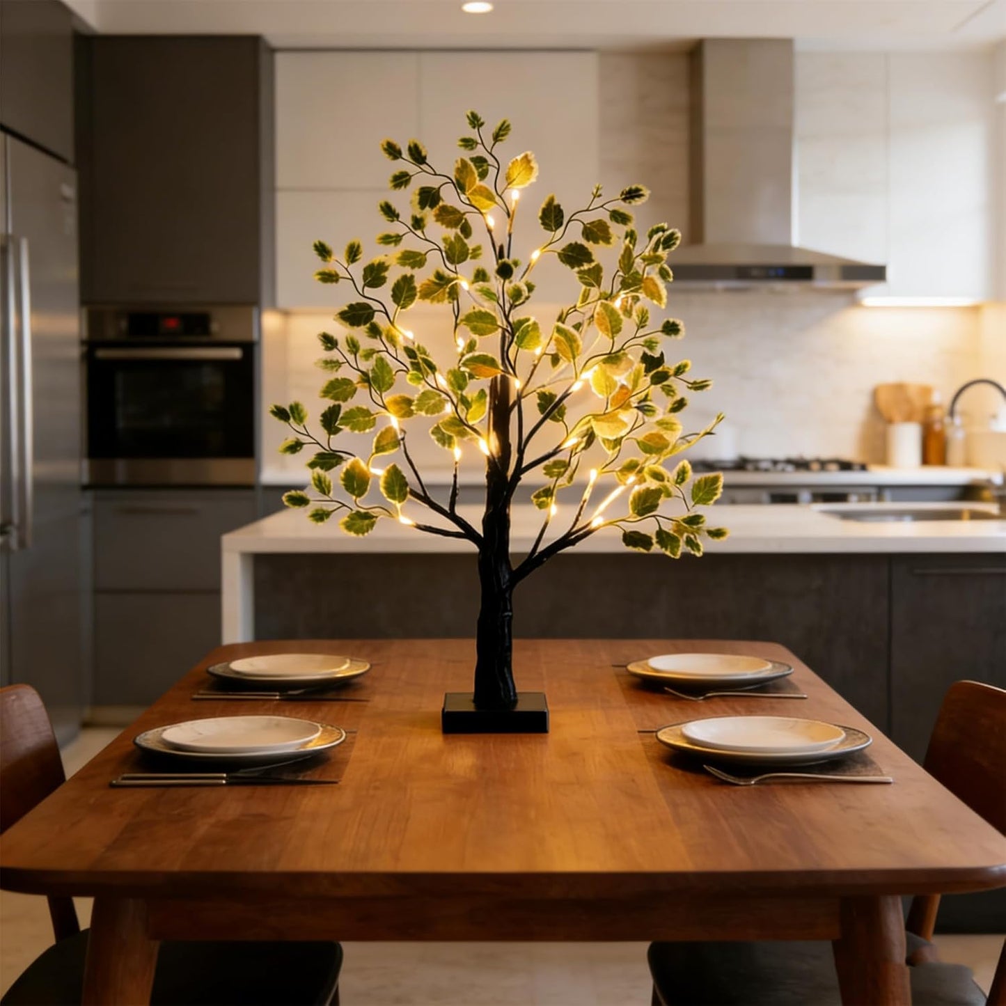 Artificial Lemon Tree Lights Decorative Table Lamps 3xAA Battery or USB Powered Fake Lemon Tree Lamp for Spring Summer Christmas Party Poolside Indoor Home Bedroom Office Decor(23.6Inch/60CM)