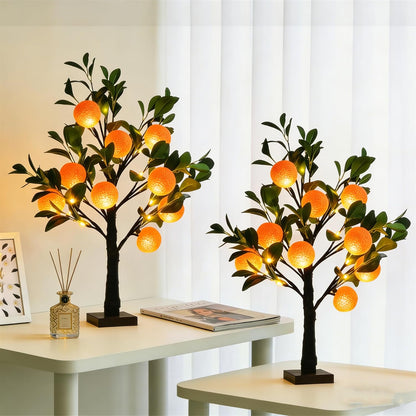 Artificial Lemon Tree Lights Decorative Table Lamps 3xAA Battery or USB Powered Fake Lemon Tree Lamp for Spring Summer Christmas Party Poolside Indoor Home Bedroom Office Decor(23.6Inch/60CM)