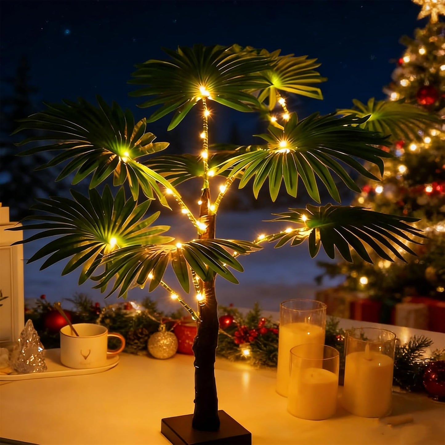 Artificial Lemon Tree Lights Decorative Table Lamps 3xAA Battery or USB Powered Fake Lemon Tree Lamp for Spring Summer Christmas Party Poolside Indoor Home Bedroom Office Decor(23.6Inch/60CM)
