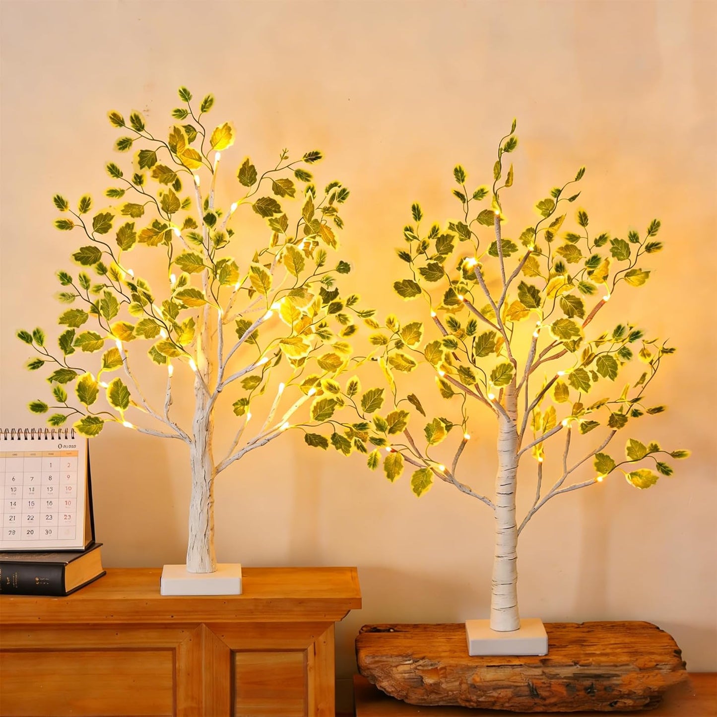 Artificial Lemon Tree Lights Decorative Table Lamps 3xAA Battery or USB Powered Fake Lemon Tree Lamp for Spring Summer Christmas Party Poolside Indoor Home Bedroom Office Decor(23.6Inch/60CM)