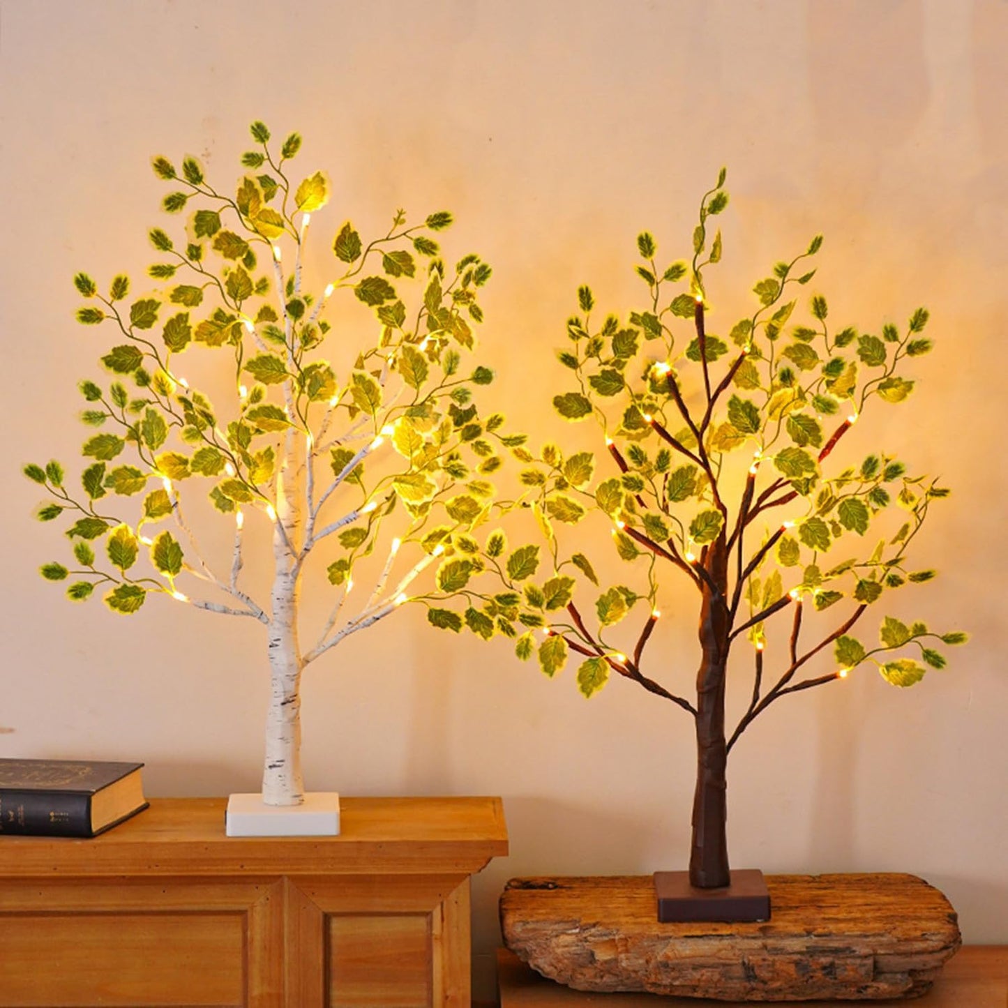 Artificial Lemon Tree Lights Decorative Table Lamps 3xAA Battery or USB Powered Fake Lemon Tree Lamp for Spring Summer Christmas Party Poolside Indoor Home Bedroom Office Decor(23.6Inch/60CM)