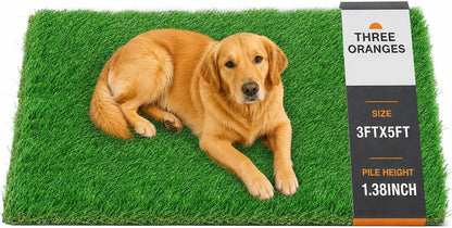 Dog Grass Pad 47x31 Inch, Grass Pee Pads for Dogs Potty, 1.35 Inch Thick Soft Artificial Grass for Dogs, Fake Grass Turf Mat with Drainage Holes, Indoor Outdoor Balcony Patio