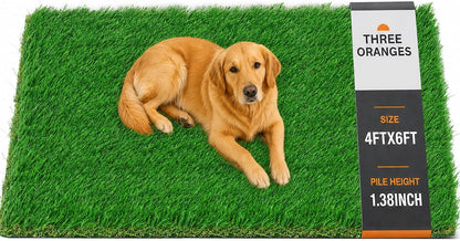 Dog Grass Pad 47x31 Inch, Grass Pee Pads for Dogs Potty, 1.35 Inch Thick Soft Artificial Grass for Dogs, Fake Grass Turf Mat with Drainage Holes, Indoor Outdoor Balcony Patio