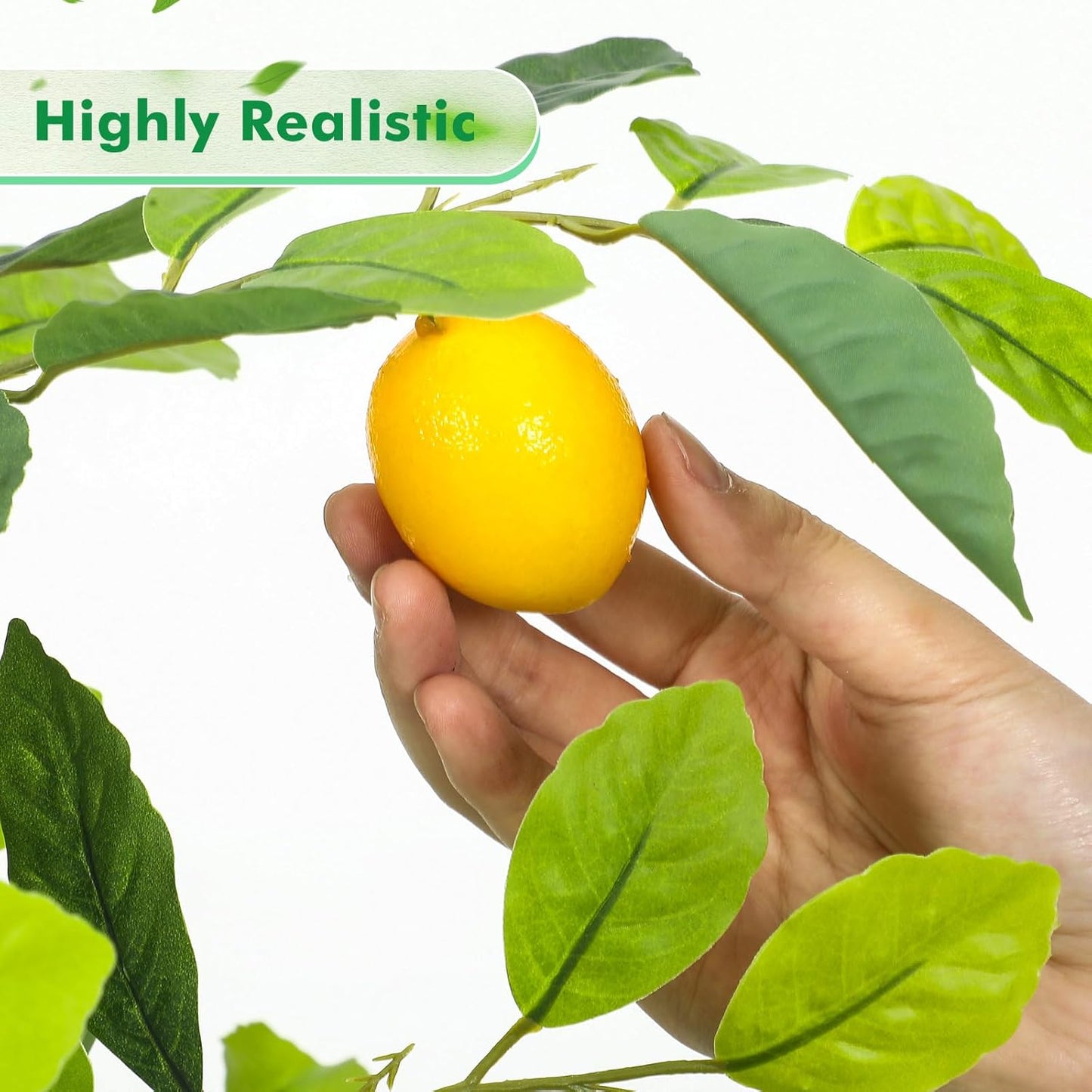 2 Pack Artificial Lemon Tree 5 ft Tall Fake Plant Pre Potted Faux Lemon Tree Realistic Fruits for Indoor Home Decor Office Living Room