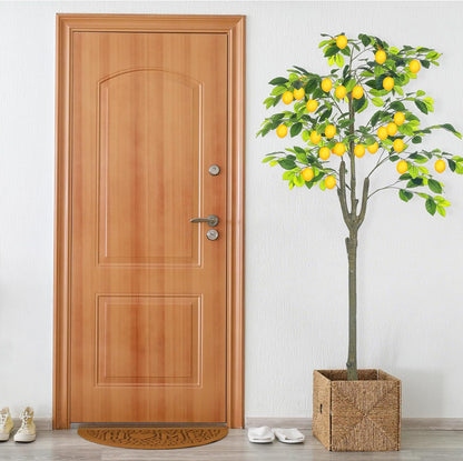 2 Pack Artificial Lemon Tree 5 ft Tall Fake Plant Pre Potted Faux Lemon Tree Realistic Fruits for Indoor Home Decor Office Living Room