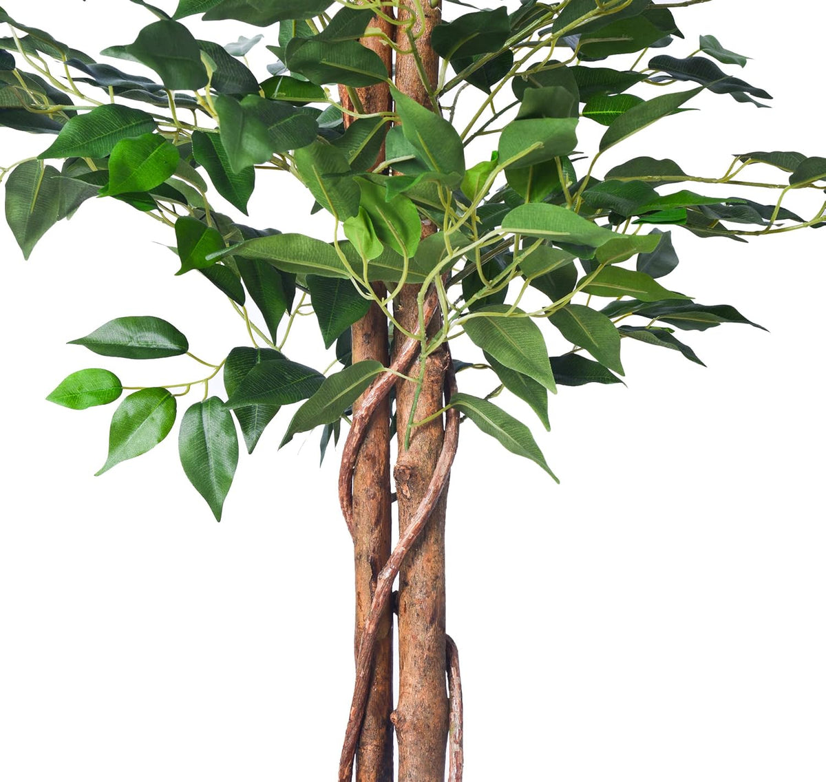 Artificial Ficus Tree 5FT Faux Silk Plants with Sturdy Plastic Nursery Pot,Fake Ficus Trees for Home Office Farmhouse Indoor Outdoor Decor Perfect Housewarming Gift (5FT-1Pack)