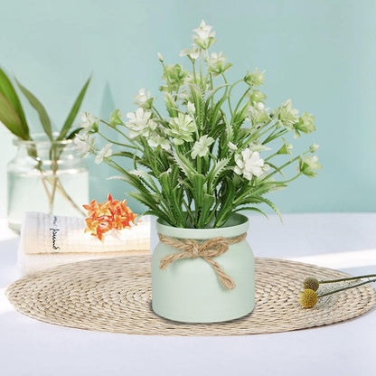 6pcs Artificial Pot Flowers Small Fake Plants Mini Potted Plants for Home Office Tabletop Decoration