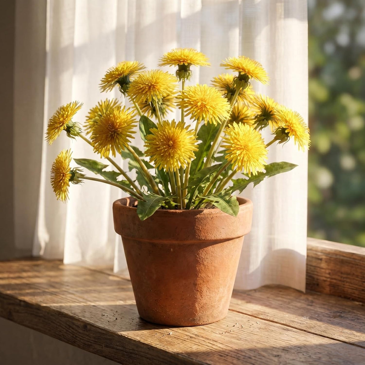 15Pcs Yellow Artificial Dandelion Flowers,9.8 Inches Narcissus Spring Fake Silk Flower Arrangement for Wedding Festive Party Home Office Decoration