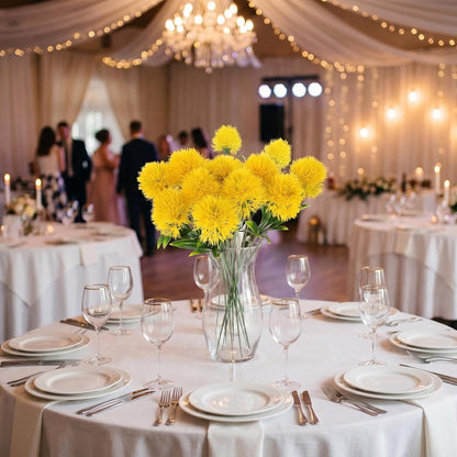 15Pcs Yellow Artificial Dandelion Flowers,9.8 Inches Narcissus Spring Fake Silk Flower Arrangement for Wedding Festive Party Home Office Decoration