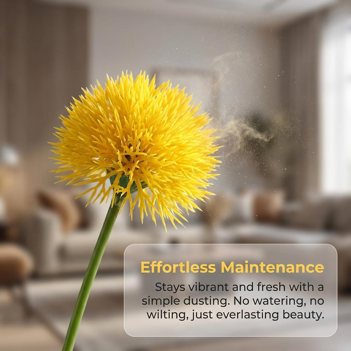 15Pcs Yellow Artificial Dandelion Flowers,9.8 Inches Narcissus Spring Fake Silk Flower Arrangement for Wedding Festive Party Home Office Decoration