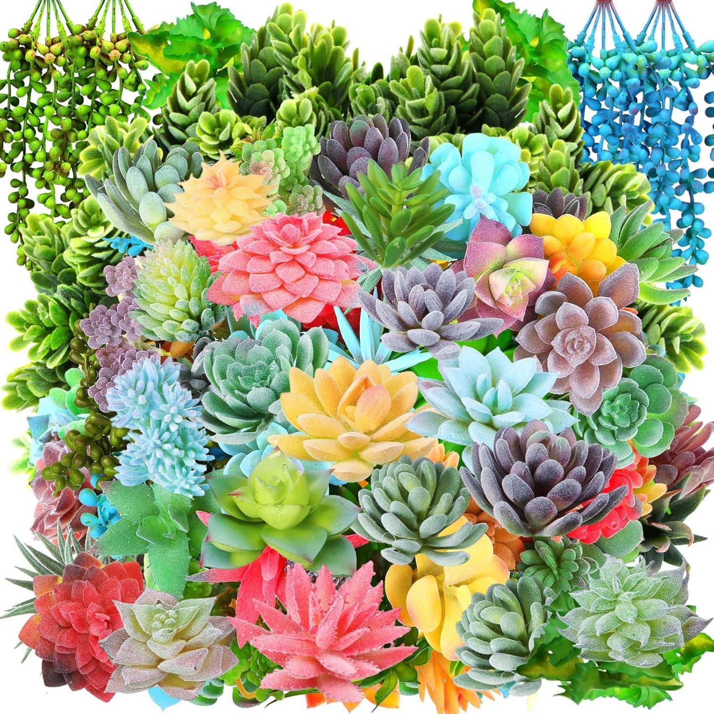 40 Pieces Artificial Succulent Plants Faux Realistic Unpotted Mini Succulents for DIY Garden Home Office Indoor Decor (Fresh)