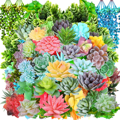 40 Pieces Artificial Succulent Plants Faux Realistic Unpotted Mini Succulents for DIY Garden Home Office Indoor Decor (Fresh)