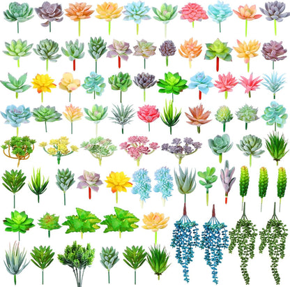 40 Pieces Artificial Succulent Plants Faux Realistic Unpotted Mini Succulents for DIY Garden Home Office Indoor Decor (Fresh)
