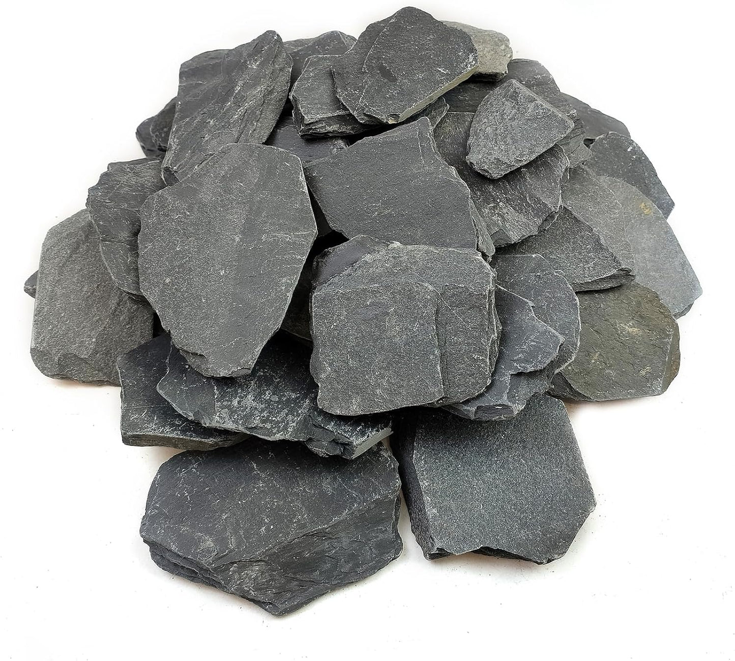 YISZM Slate Rock for Aquarium, 5-7 Inch Polished Natural Stone Rocks,10 lbs | Fish Tank Decor, Aquascaping Rocks, Safe for Aquariums, Terrariums
