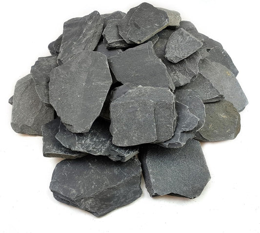 YISZM Slate Rock for Aquarium, 5-7 Inch Polished Natural Stone Rocks,10 lbs | Fish Tank Decor, Aquascaping Rocks, Safe for Aquariums, Terrariums