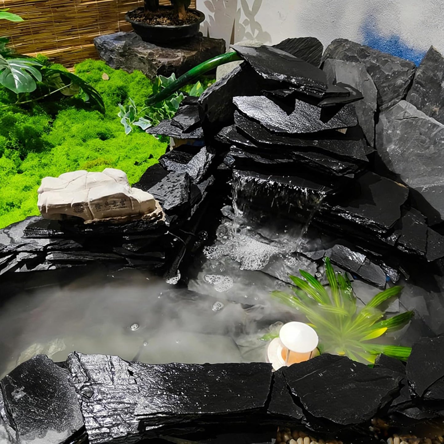 YISZM Slate Rock for Aquarium, 5-7 Inch Polished Natural Stone Rocks,10 lbs | Fish Tank Decor, Aquascaping Rocks, Safe for Aquariums, Terrariums