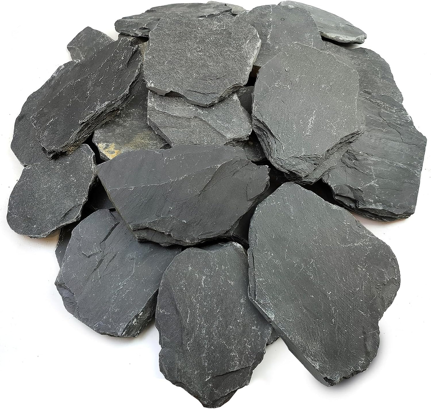 YISZM Slate Rock for Aquarium, 5-7 Inch Polished Natural Stone Rocks,10 lbs | Fish Tank Decor, Aquascaping Rocks, Safe for Aquariums, Terrariums