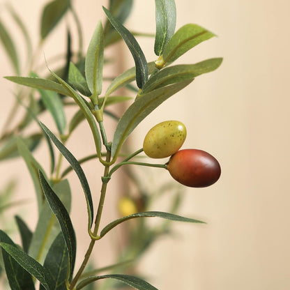 6FT Artificial Olive Tree, Real Wood Trunk & Silk Leaves