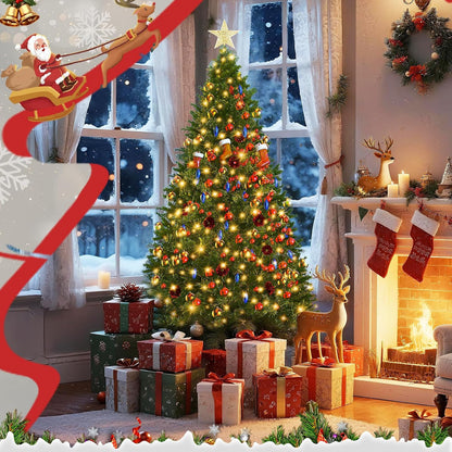 LEVELEVE Premium 6FT Pre-Lit Classic Artificial Holiday Christmas Tree w/1,000 Branch Tips,250 LED Lights for Home,Office,Party Decoration