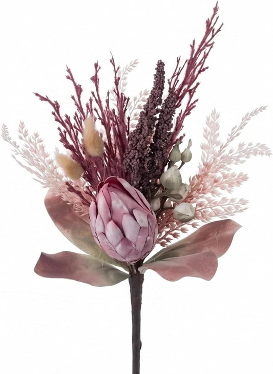 Artificial King Protea Flowers Simulation King Protea Bouquet Faux Dried Flower Stems for Bridal Bouquets Rustic Garden Wedding Party Decoration